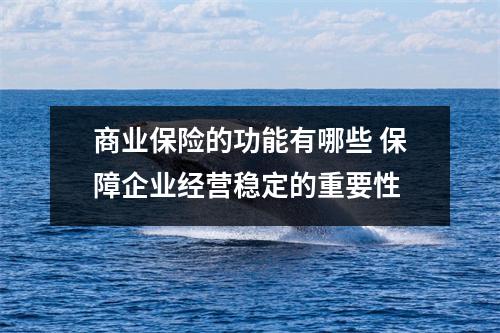 商业保险的功能有哪些 保障企业经营稳定的重要性