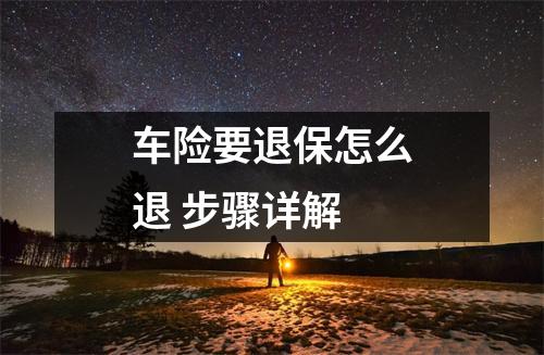 车险要退保怎么退 步骤详解