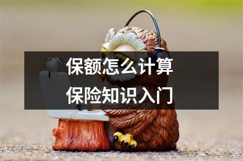 保额怎么计算 保险知识入门