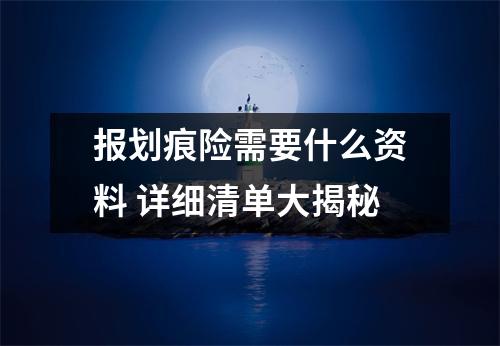 报划痕险需要什么资料 详细清单大揭秘
