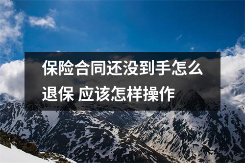 保险合同还没到手怎么退保 应该怎样操作