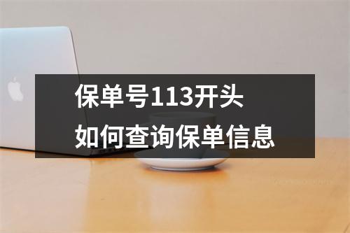 保单号113开头 如何查询保单信息