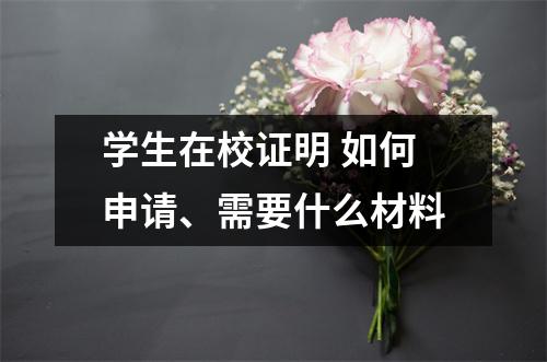 学生在校证明 如何申请、需要什么材料