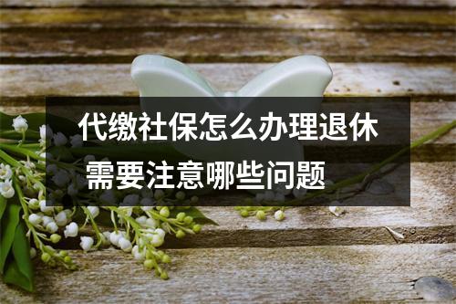 代缴社保怎么办理退休 需要注意哪些问题