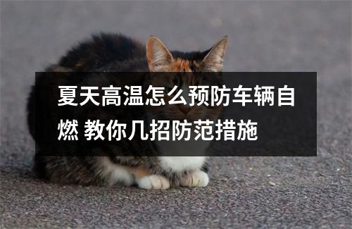 夏天高温怎么预防车辆自燃 教你几招防范措施