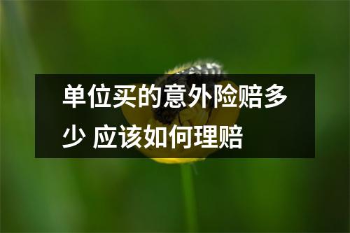 单位买的意外险赔多少 应该如何理赔