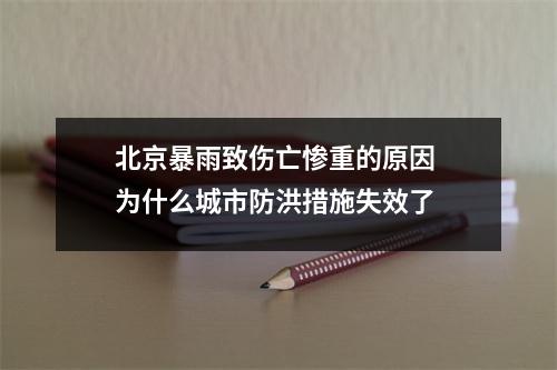 北京暴雨致伤亡惨重的原因 为什么城市防洪措施失效了 