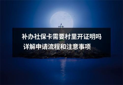 补办社保卡需要村里开证明吗 详解申请流程和注意事项