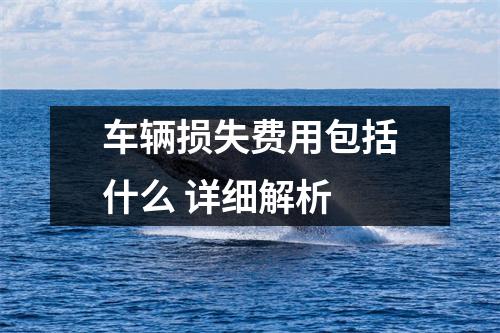 车辆损失费用包括什么 详细解析