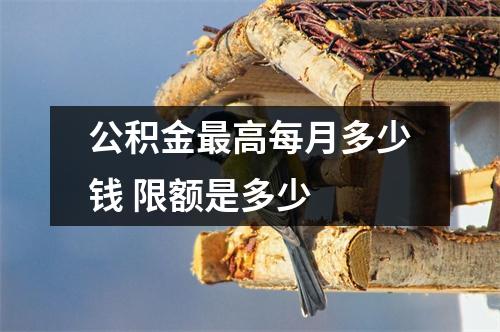 公积金最高每月多少钱 限额是多少 