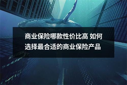 商业保险哪款性价比高 如何选择最合适的商业保险产品