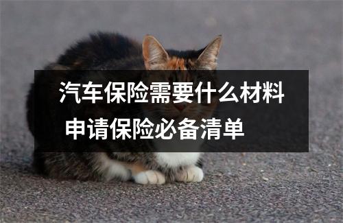 汽车保险需要什么材料 申请保险必备清单