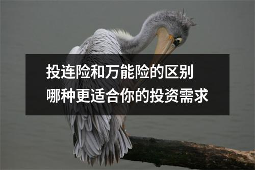 投连险和万能险的区别 哪种更适合你的投资需求
