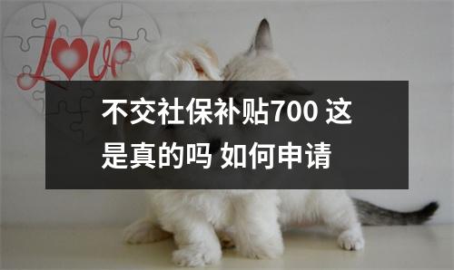 不交社保补贴700 这是真的吗 如何申请 