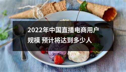 2022年中国直播电商用户规模 预计将达到多少人