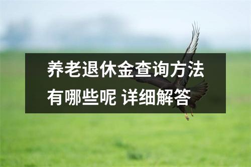 养老退休金查询方法有哪些呢 详细解答