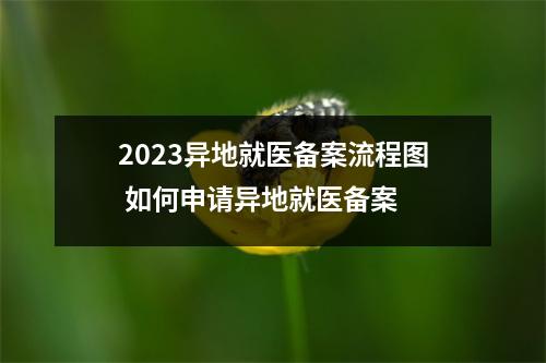 2023异地就医备案流程图 如何申请异地就医备案 