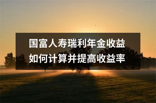 国富人寿瑞利年金收益 如何计算并提高收益率