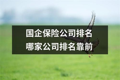 国企保险公司排名 哪家公司排名靠前 