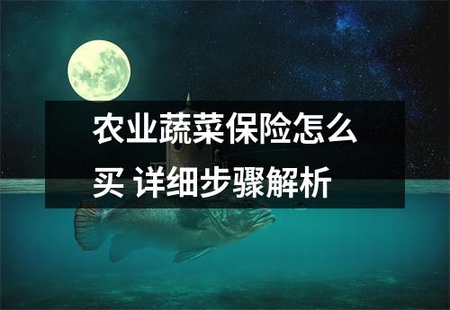 农业蔬菜保险怎么买 详细步骤解析