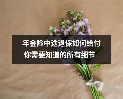 年金险中途退保如何给付 你需要知道的所有细节