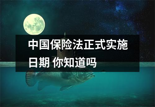 中国保险法正式实施日期 你知道吗 
