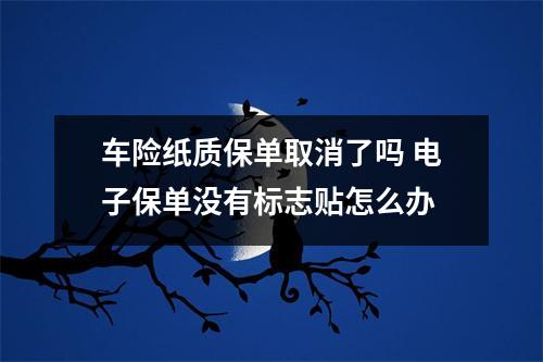 车险纸质保单取消了吗 电子保单没有标志贴怎么办