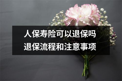 人保寿险可以退保吗 退保流程和注意事项