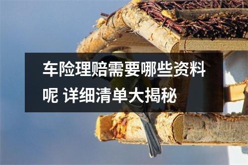 车险理赔需要哪些资料呢 详细清单大揭秘