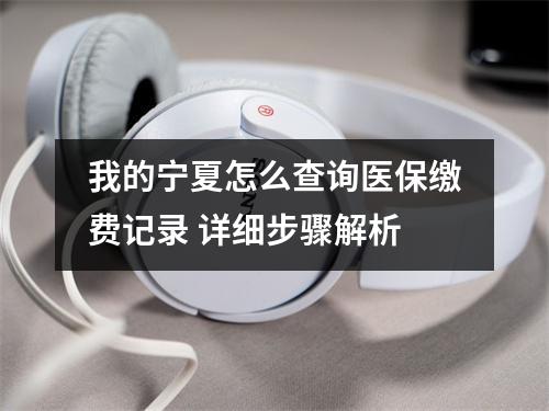 我的宁夏怎么查询医保缴费记录 详细步骤解析