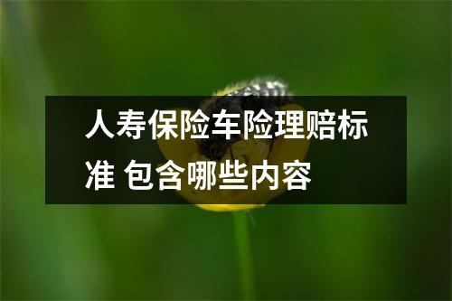 人寿保险车险理赔标准 包含哪些内容