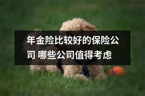 年金险比较好的保险公司 哪些公司值得考虑