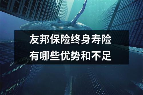 友邦保险终身寿险 有哪些优势和不足