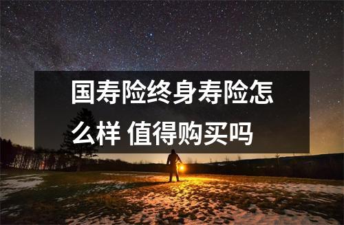 国寿险终身寿险怎么样 值得购买吗