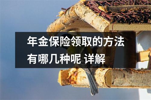 年金保险领取的方法有哪几种呢 详解