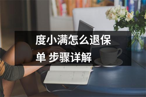 度小满怎么退保单 步骤详解