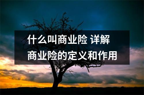 什么叫商业险 详解商业险的定义和作用