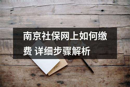 南京社保网上如何缴费 详细步骤解析