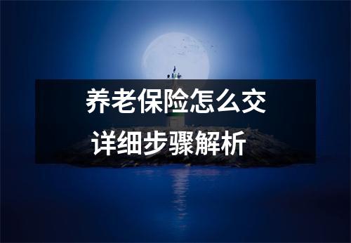 养老保险怎么交 详细步骤解析
