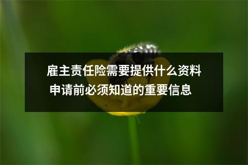 雇主责任险需要提供什么资料 申请前必须知道的重要信息