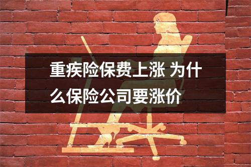 重疾险保费上涨 为什么保险公司要涨价 