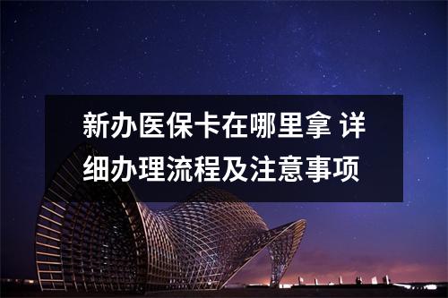 新办医保卡在哪里拿 详细办理流程及注意事项
