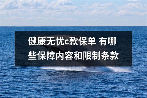 健康无忧c款保单 有哪些保障内容和限制条款