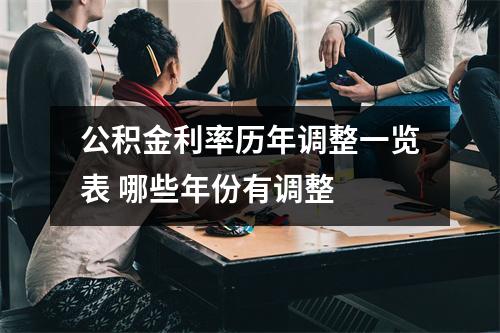 公积金利率历年调整一览表 哪些年份有调整 
