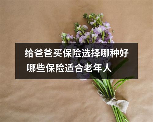 给爸爸买保险选择哪种好 哪些保险适合老年人