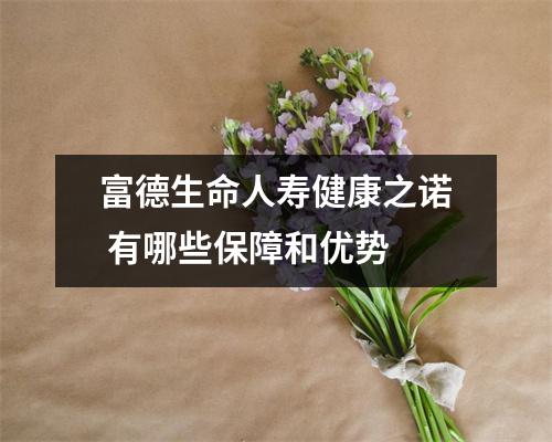 富德生命人寿健康之诺 有哪些保障和优势 