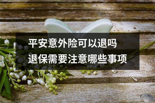 平安意外险可以退吗 退保需要注意哪些事项