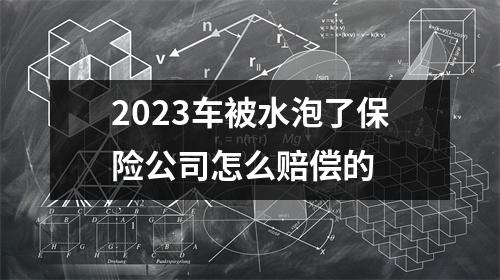 2023车被水泡了保险公司怎么赔偿的 