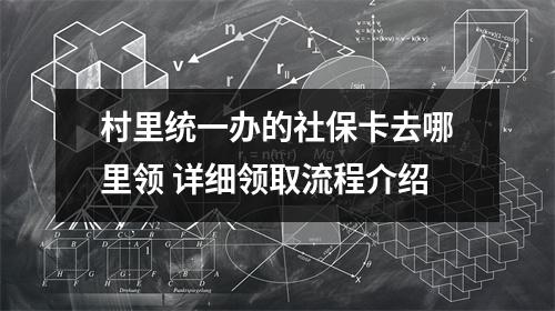 村里统一办的社保卡去哪里领 详细领取流程介绍