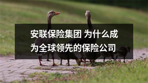 安联保险集团 为什么成为全球领先的保险公司 